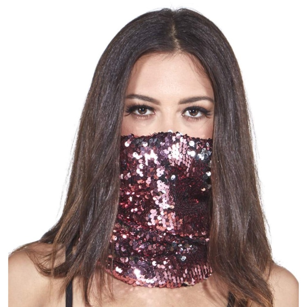 iHeartRaves Pink Sequin Scarf
